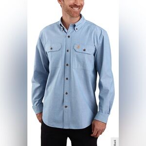 New Carhartt Loose Fit Midweight Chambray Long-Sleeve Shirt for Men
